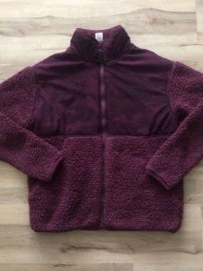 Reebok Women's Purple Burgundy Sherpa Sweater